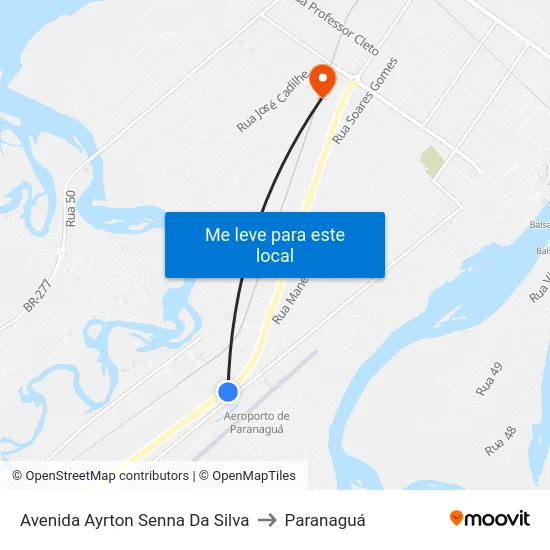Avenida Ayrton Senna Da Silva to Paranaguá map