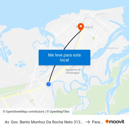Av. Gov. Bento Munhoz Da Rocha Neto 3133 - Paróquia São João Batista to Paranaguá map