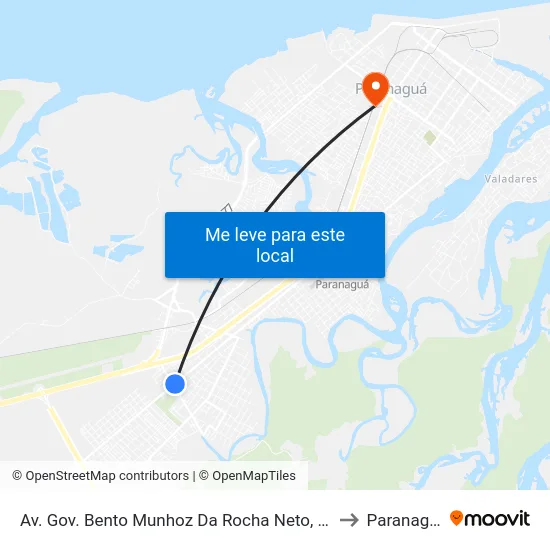 Av. Gov. Bento Munhoz Da Rocha Neto, 4741 to Paranaguá map