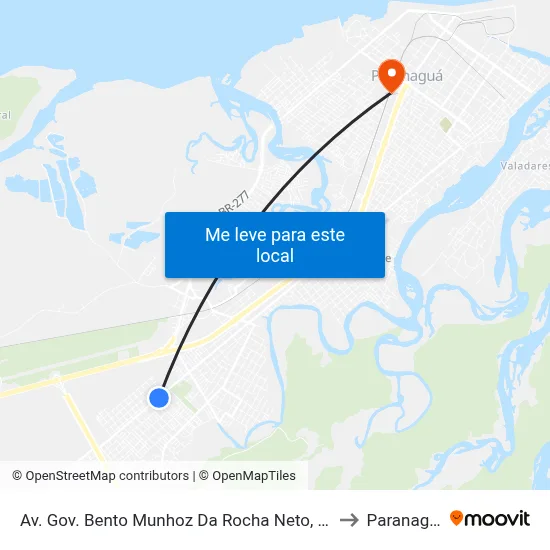 Av. Gov. Bento Munhoz Da Rocha Neto, 5089 to Paranaguá map