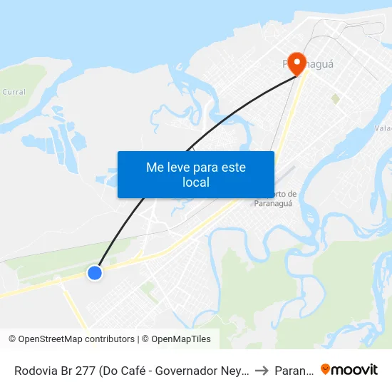 Rodovia Br 277 (Do Café - Governador Ney Braga) Martini Meat to Paranaguá map
