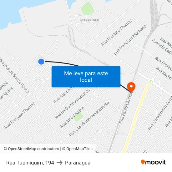 Rua Tupiniquim, 194 to Paranaguá map