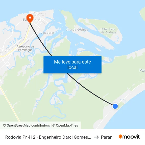 Rodovia Pr 412 - Engenheiro Darci Gomes De Morais, 11414 to Paranaguá map