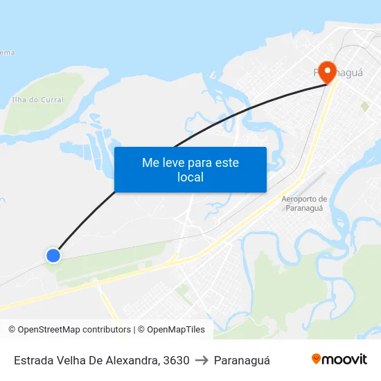 Estrada Velha De Alexandra, 3630 to Paranaguá map