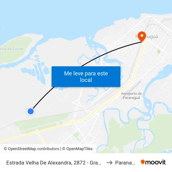 Estrada Velha De Alexandra, 2872 - Granelmar to Paranaguá map