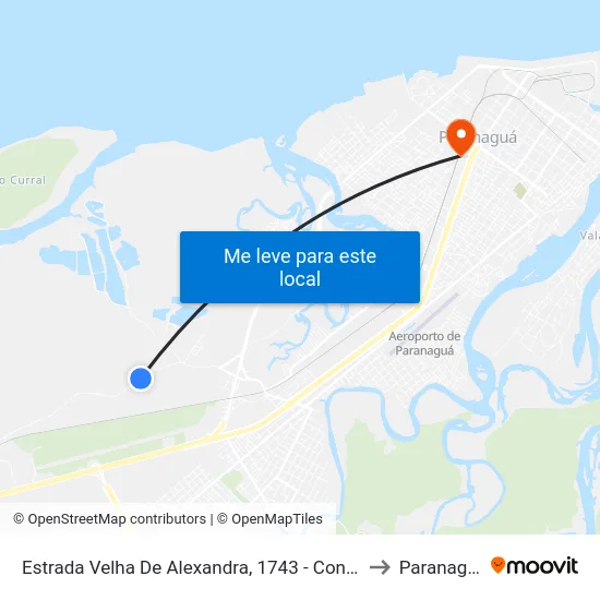 Estrada Velha De Alexandra, 1743 - Conagro to Paranaguá map