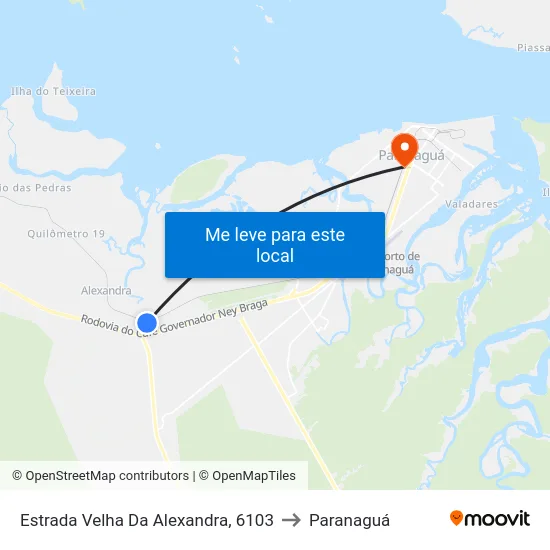 Estrada Velha Da Alexandra, 6103 to Paranaguá map