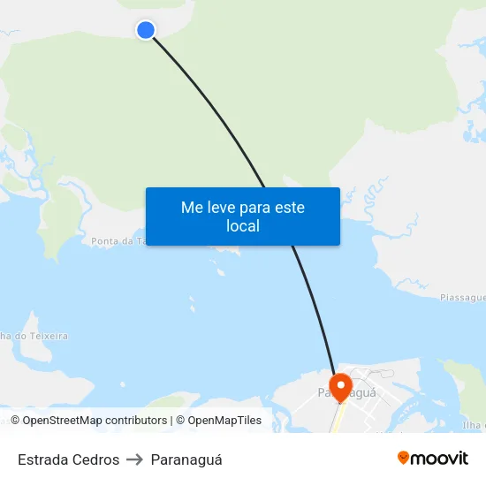 Estrada Cedros to Paranaguá map