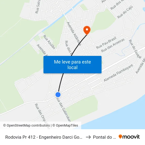 Rodovia Pr 412 - Engenheiro Darci Gomes De Morais, 209 to Pontal do Paraná map