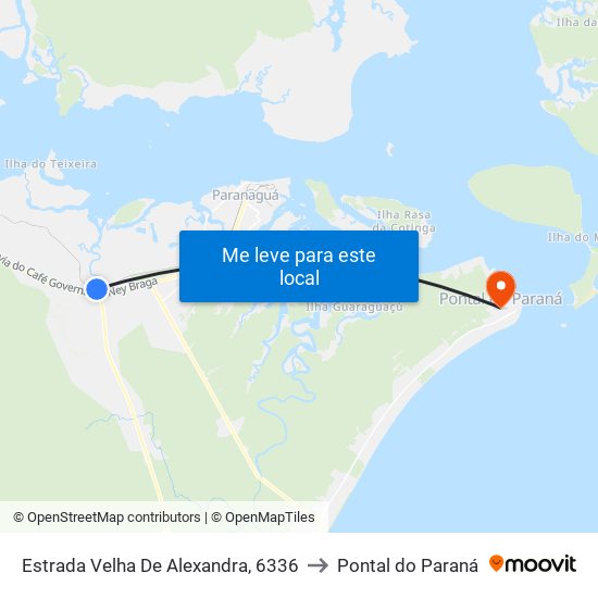 Estrada Velha De Alexandra, 6336 to Pontal do Paraná map