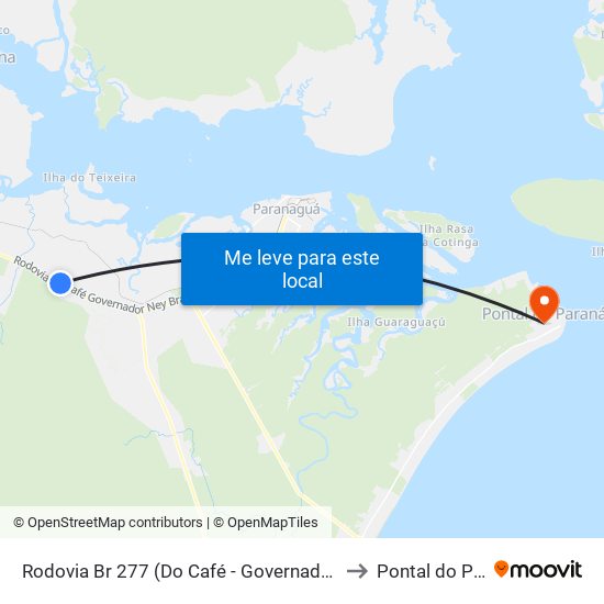 Rodovia Br 277 (Do Café - Governador Ney Braga) to Pontal do Paraná map
