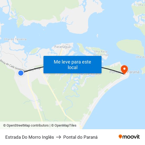 Estrada Do Morro Inglês to Pontal do Paraná map