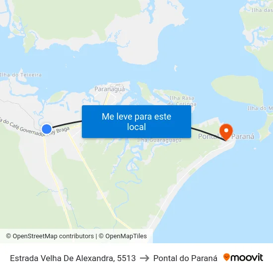 Estrada Velha De Alexandra, 5513 to Pontal do Paraná map