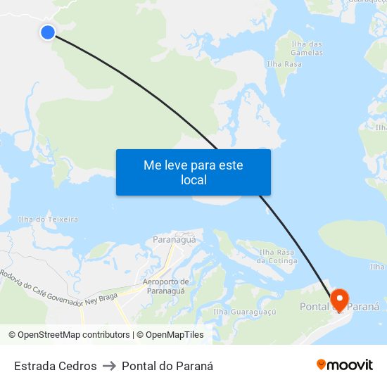 Estrada Cedros to Pontal do Paraná map