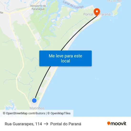 Rua Guararapes, 114 to Pontal do Paraná map