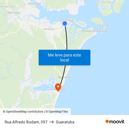 Rua Alfredo Budant, 397 to Guaratuba map