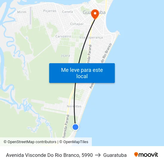Avenida Visconde Do Rio Branco, 5990 to Guaratuba map