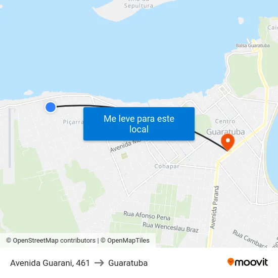 Avenida Guarani, 461 to Guaratuba map