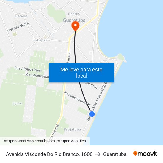 Avenida Visconde Do Rio Branco, 1600 to Guaratuba map