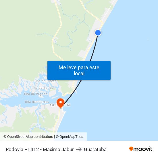 Rodovia Pr 412 - Maximo Jabur to Guaratuba map