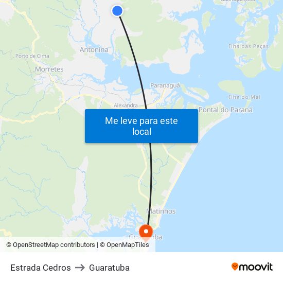 Estrada Cedros to Guaratuba map