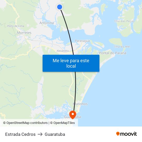 Estrada Cedros to Guaratuba map