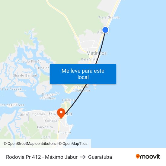 Rodovia Pr 412 - Máximo Jabur to Guaratuba map