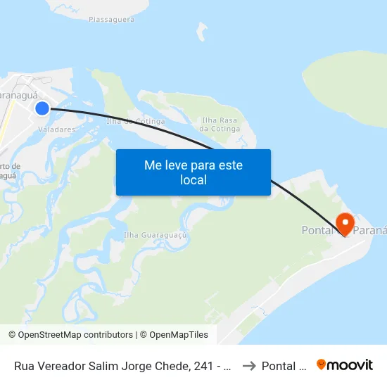 Rua Vereador Salim Jorge Chede, 241 - Biblioteca Municipal to Pontal do Sul map