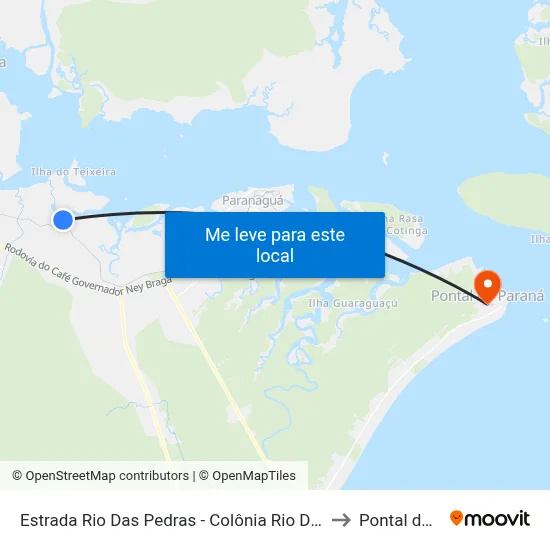 Estrada Rio Das Pedras - Colônia Rio Das Pedras to Pontal do Sul map