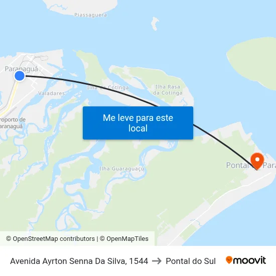Avenida Ayrton Senna Da Silva, 1544 to Pontal do Sul map