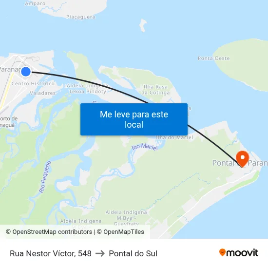 Rua Nestor Víctor, 548 to Pontal do Sul map