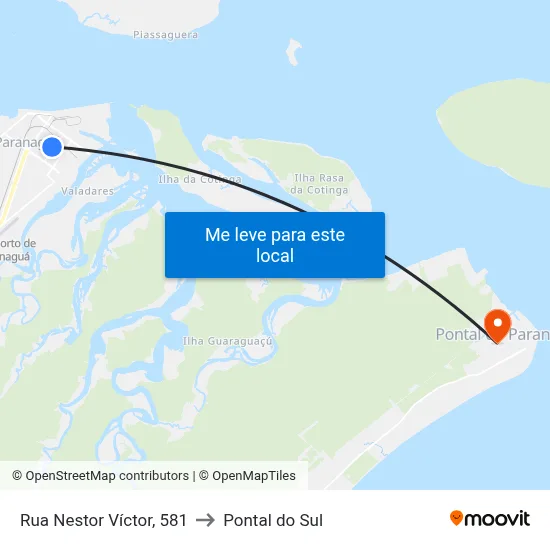 Rua Nestor Víctor, 581 to Pontal do Sul map