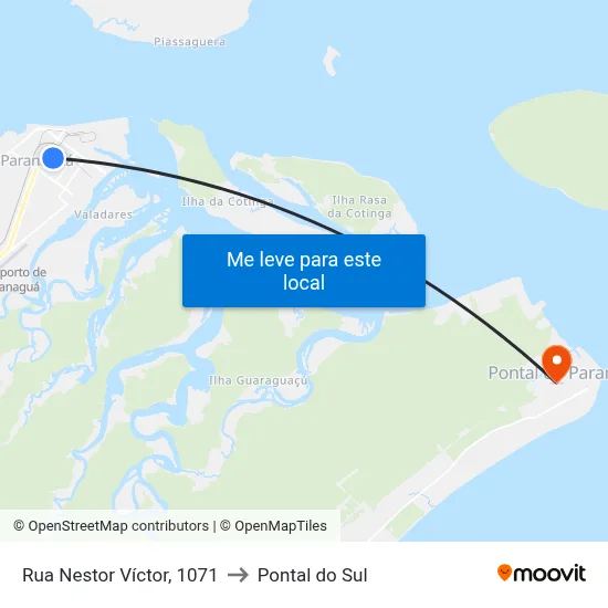 Rua Nestor Víctor, 1071 to Pontal do Sul map
