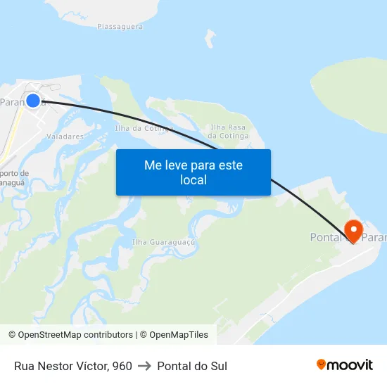 Rua Nestor Víctor, 960 to Pontal do Sul map