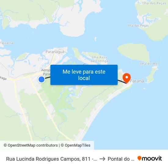 Rua Lucinda Rodrigues Campos, 811 - Labra to Pontal do Sul map