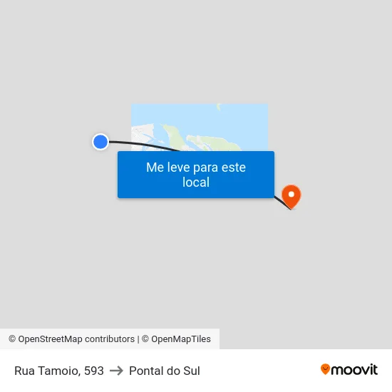 Rua Tamoio, 593 to Pontal do Sul map
