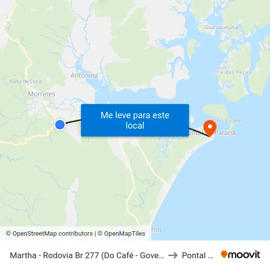 Martha - Rodovia Br 277 (Do Café - Governador Ney Braga) to Pontal do Sul map