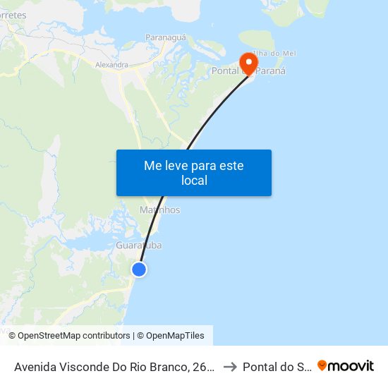 Avenida Visconde Do Rio Branco, 2633 to Pontal do Sul map