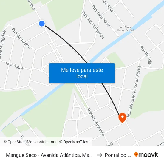 Mangue Seco - Avenida Atlântica, Marco 41 to Pontal do Sul map