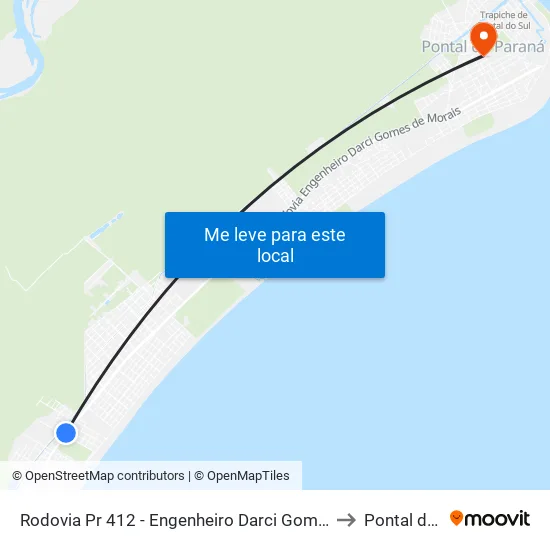 Rodovia Pr 412 - Engenheiro Darci Gomes De Morais to Pontal do Sul map