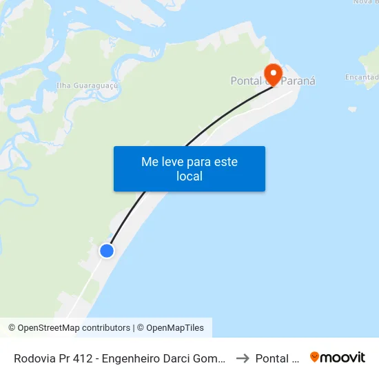 Rodovia Pr 412 - Engenheiro Darci Gomes De Morais, 6281 to Pontal do Sul map