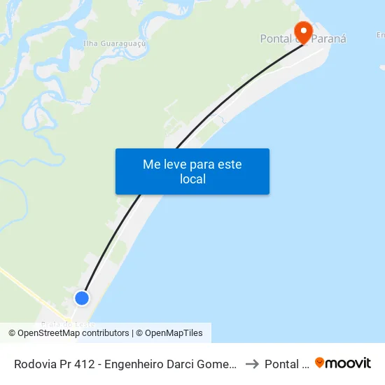 Rodovia Pr 412 - Engenheiro Darci Gomes De Morais (15 - Luciane) to Pontal do Sul map