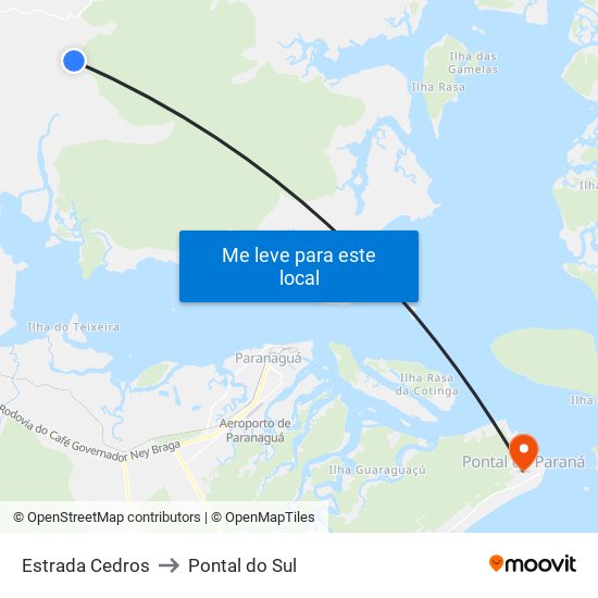 Estrada Cedros to Pontal do Sul map