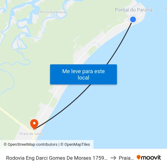 Rodovia Eng Darci Gomes De Moraes 17598rodovia Pr 412 (Eng Darci Gomes De Moraes), 525 to Praia de Leste map