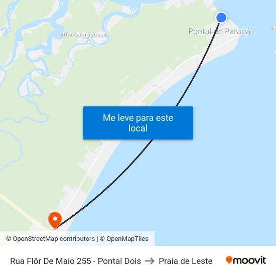 Rua Flôr De Maio 255 - Pontal Dois to Praia de Leste map