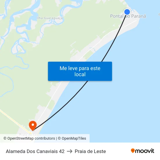Alameda Dos Canaviais 42 to Praia de Leste map