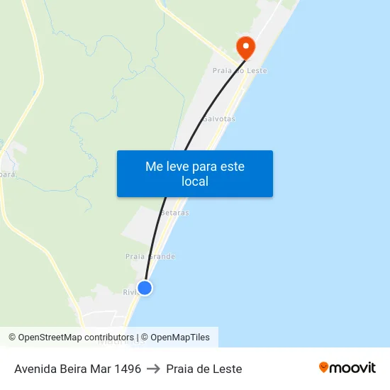 Avenida Beira Mar 1496 to Praia de Leste map