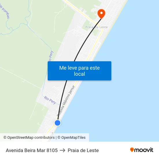 Avenida Beira Mar 8105 to Praia de Leste map