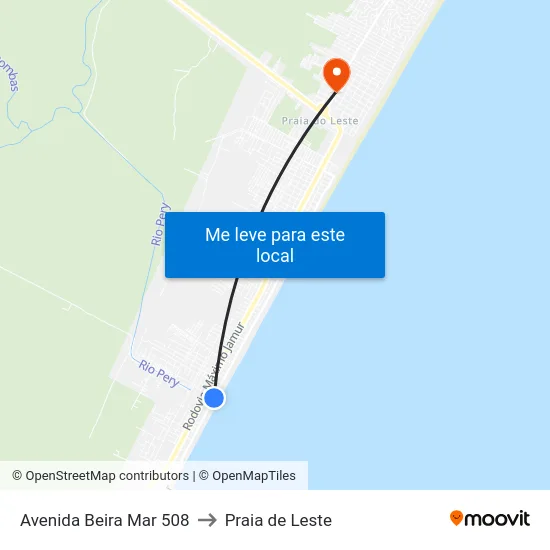 Avenida Beira Mar 508 to Praia de Leste map