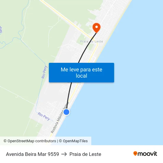 Avenida Beira Mar 9559 to Praia de Leste map